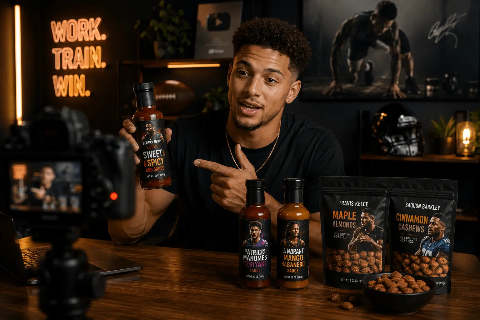 Creator promoting athlete product drops